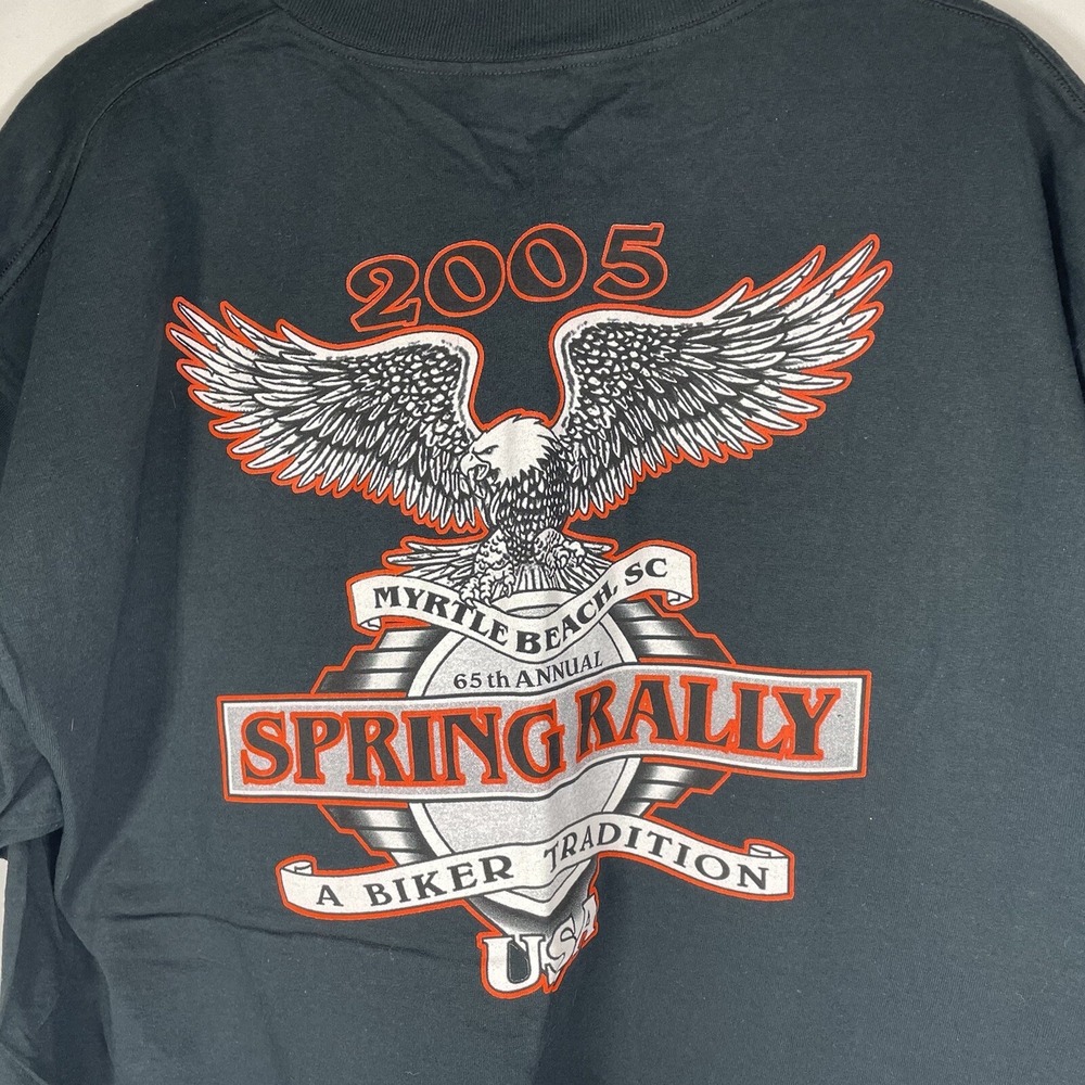 Delta Myrtle Beach SC Spring Rally 2005 Black T-Shirt Mens XXL Biker Motorcycle